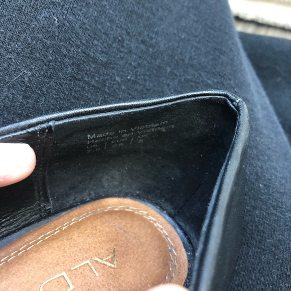 Aldo shoes pump black leather thick heel 7.5 - Picture 6 of 7